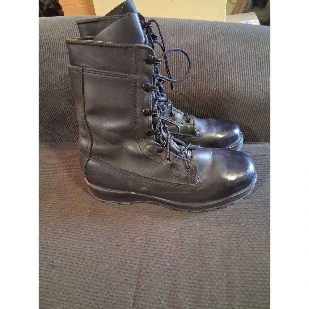 Belleville F360ST Black Leather Steel Toe Combat Boots Mens 9.5 W Vibram ST